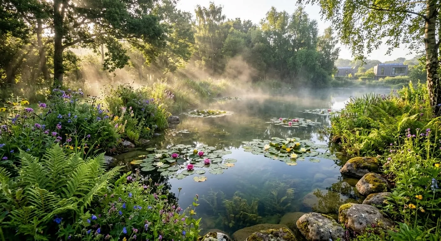 Rainwater harvesting system in eco living green community India 