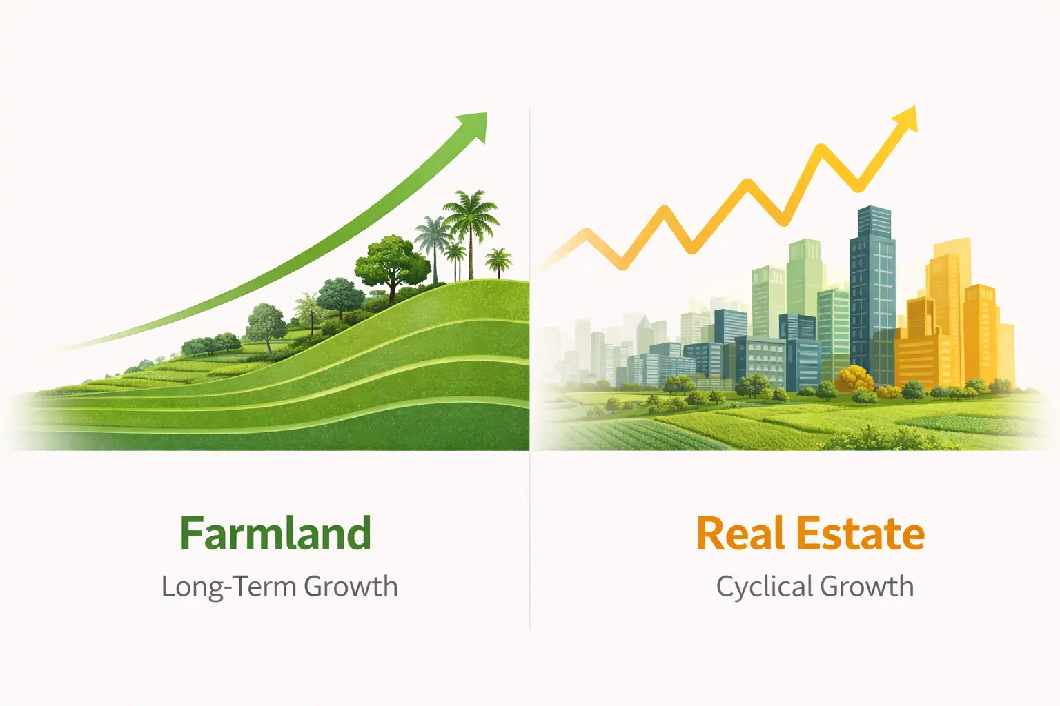 Farmland vs Real Estate India growth comparison graph