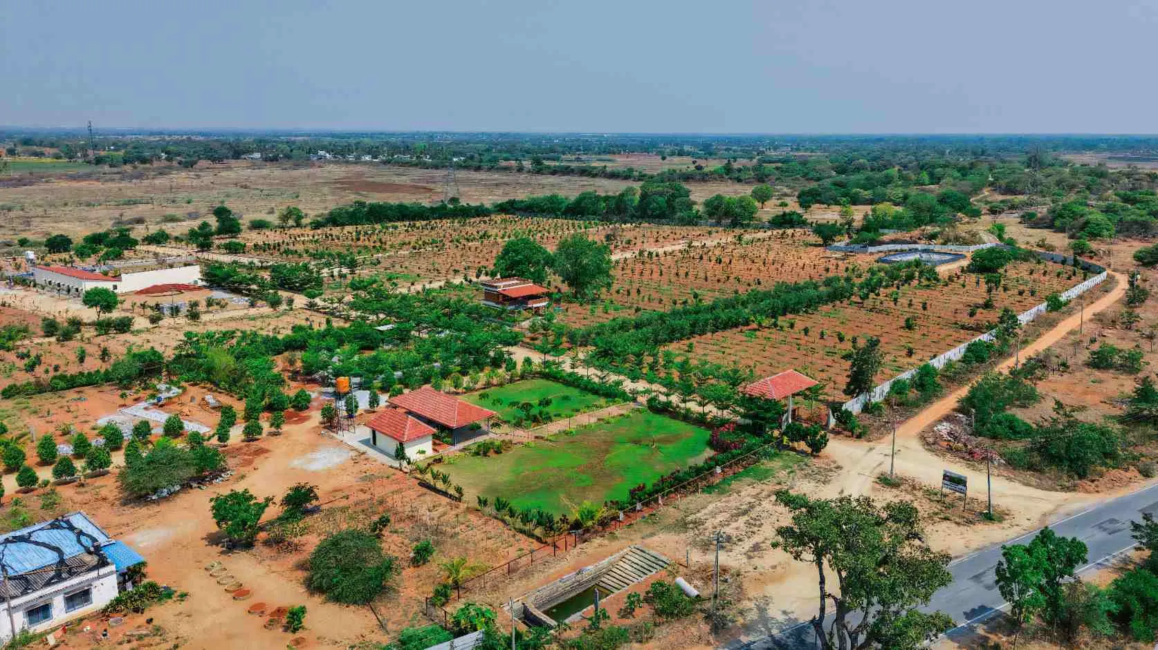 Eco-friendly managed farmland in India with sustainable farming practices